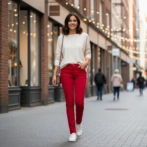 NWT Chico's So Slimming Jeans Slim Leg Razzie Red M/8